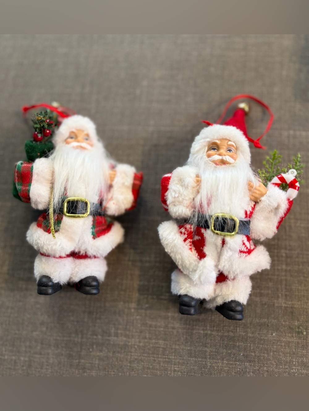 Santa Claus Christmas Ornaments Set of 2